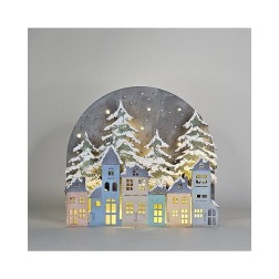 Soporte 3D escena casitas de Navidad. 31x30x11,5cm | L'aura Bella