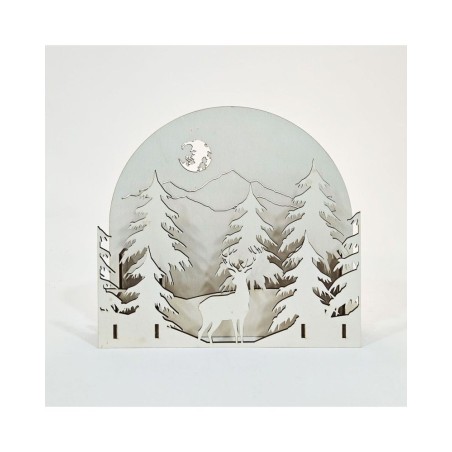 Soporte 3D Escena de Navidad: Bosque con ciervo. 31x30x11,5cm