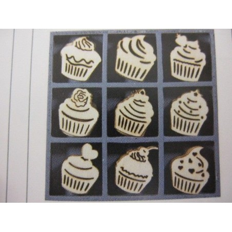9 decoraciones madera. Cupcakes