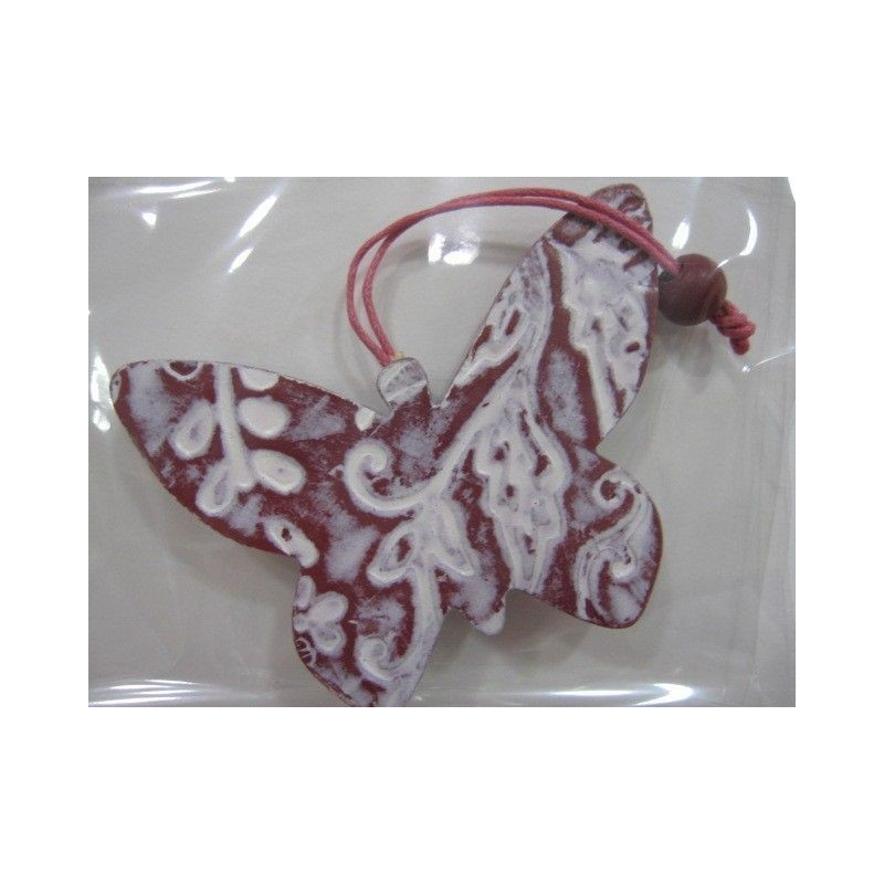 Mariposa de madera blanca y rosa. . Decoraciones, Formas, filigranas y palabras