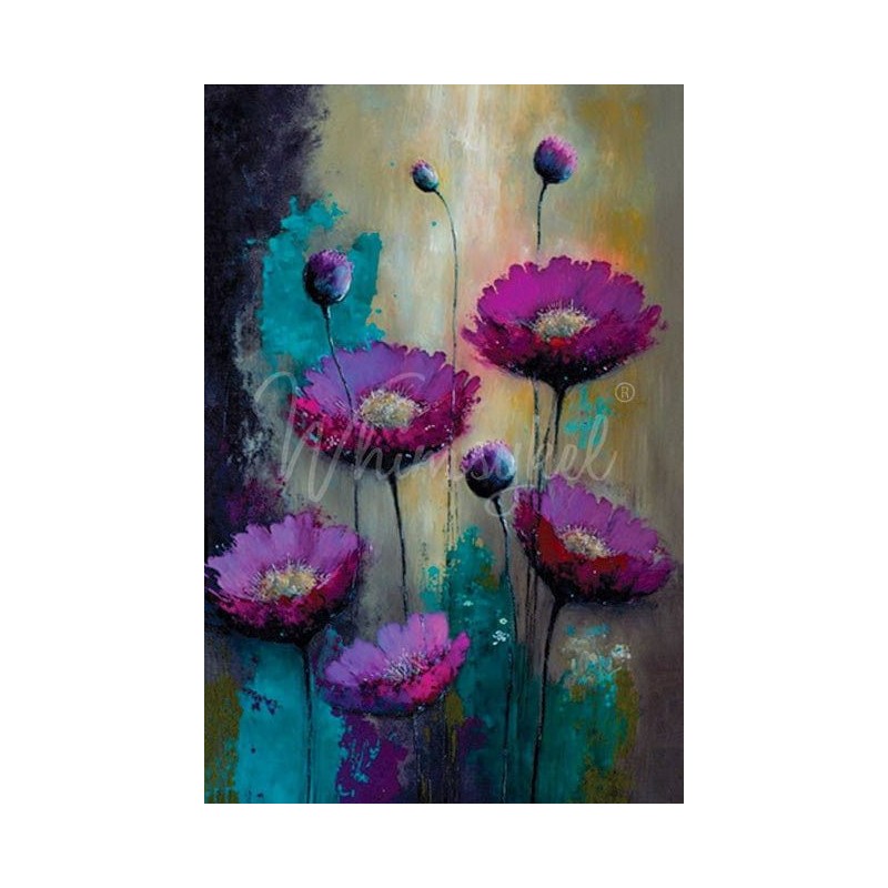 Purple Poppies. Papel Tisú Decoupage. Whimsykel Designs | L'aura Bella