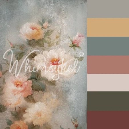 Weathered Roses. Papel Tissue para Decoupage. Whimsykel Designs