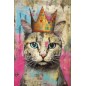 Loyal Highness, gato con corona. Papel Tissue para Decoupage. Whimsykel Designs