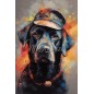 Painter Pup, labrador negro. Papel Tissue para Decoupage. Whimsykel Designs