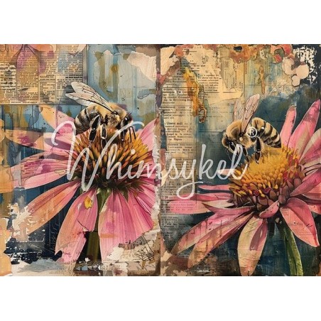Honey Bee Duo. Papel Tissue Decoupage Whimsykel Designs | L'aura Bella