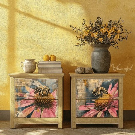 Honey Bee Duo, abejas. Papel Tissue para Decoupage. Whimsykel Designs
