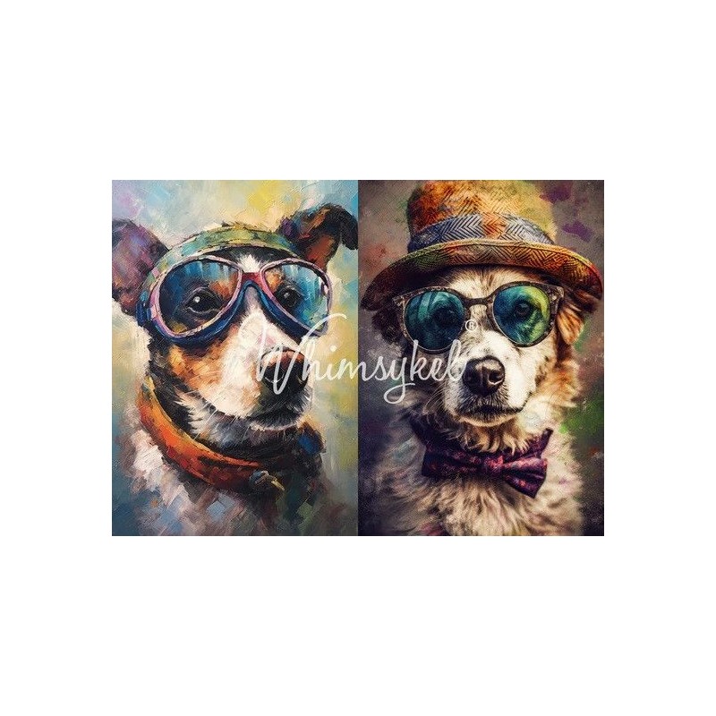 Rascal y Doogee Duo. Papel Decoupage Whimsykel Designs | L'aura Bella