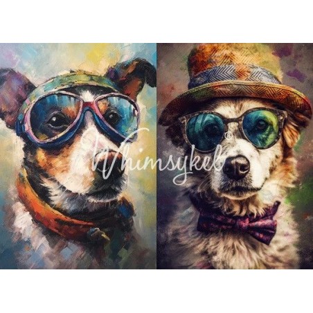 Rascal y Doogee Duo. Papel Decoupage Whimsykel Designs | L'aura Bella