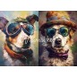 Rascal y Doogee Duo, dos perros. Papel Tissue para Decoupage. Whimsykel Designs