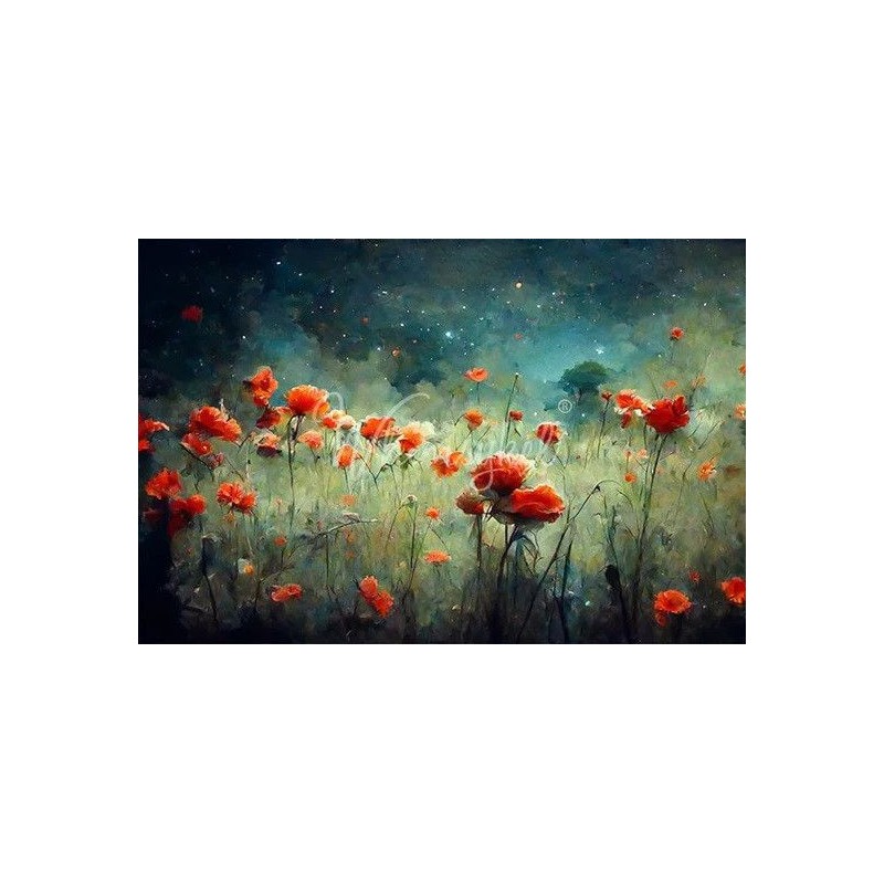 Field of Poppies. Papel Decoupage Whimsykel Designs | L'aura Bella