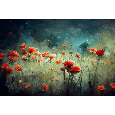 Field of Poppies. Papel Decoupage Whimsykel Designs | L'aura Bella