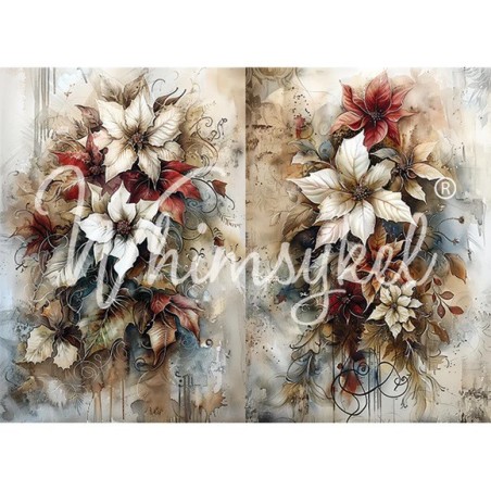 Christmas Floral. Papel Decoupage Whimsykel Designs | L'aura Bella