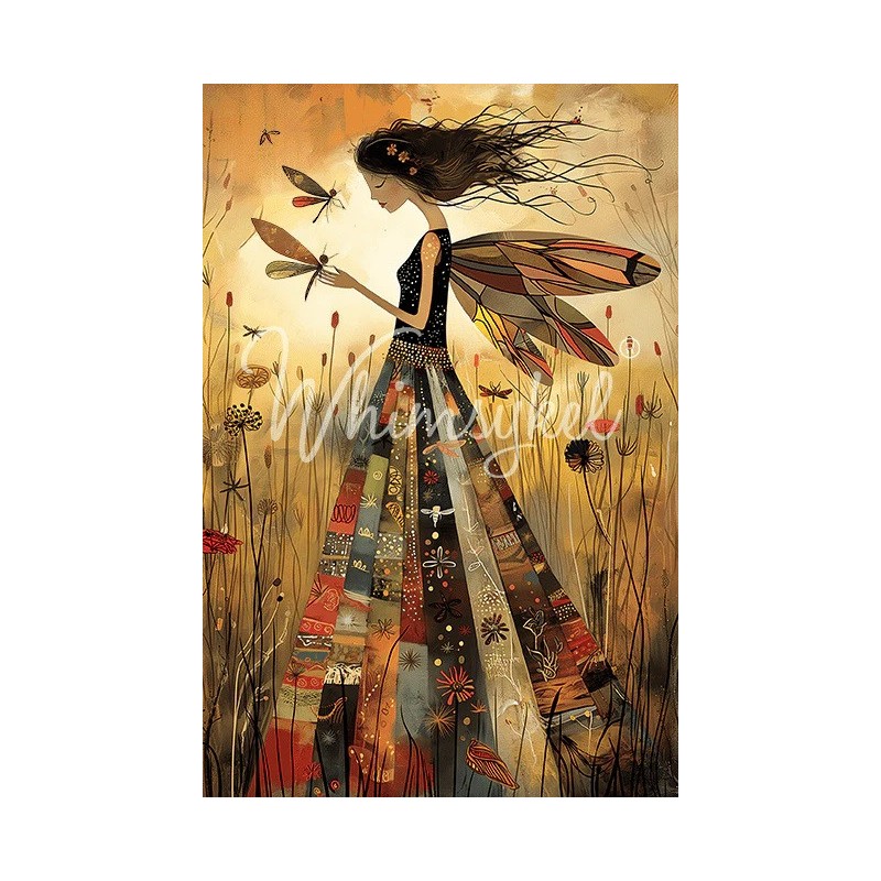 Patchwork Angel. Papel Tisu Decoupage Whimsykel Designs | L'aura Bella