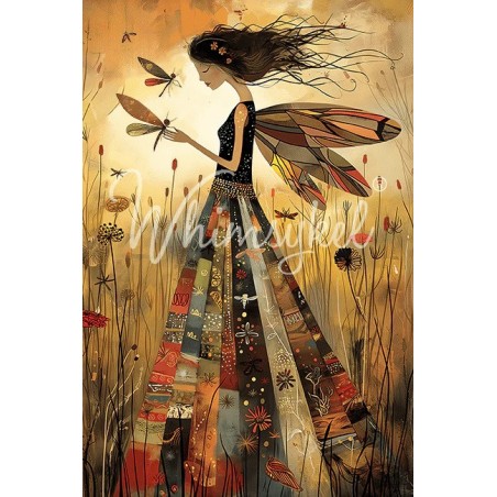 Patchwork Angel. Papel Tisu Decoupage Whimsykel Designs | L'aura Bella