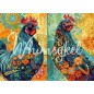 Whimsical Roosters, gallos. Papel Tissue para Decoupage. Whimsykel Designs