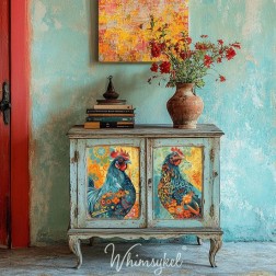 Whimsical Roosters. Papel Decoupage Whimsykel Designs | L'aura Bella