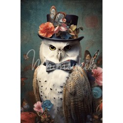 Reginald, búho. Papel Tisú Decoupage Whimsykel Designs | L'aura Bella