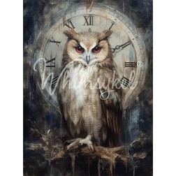 Timekeeper, búho. Papel Tisu Decoupage Whimsykel Designs | L'aura Bella