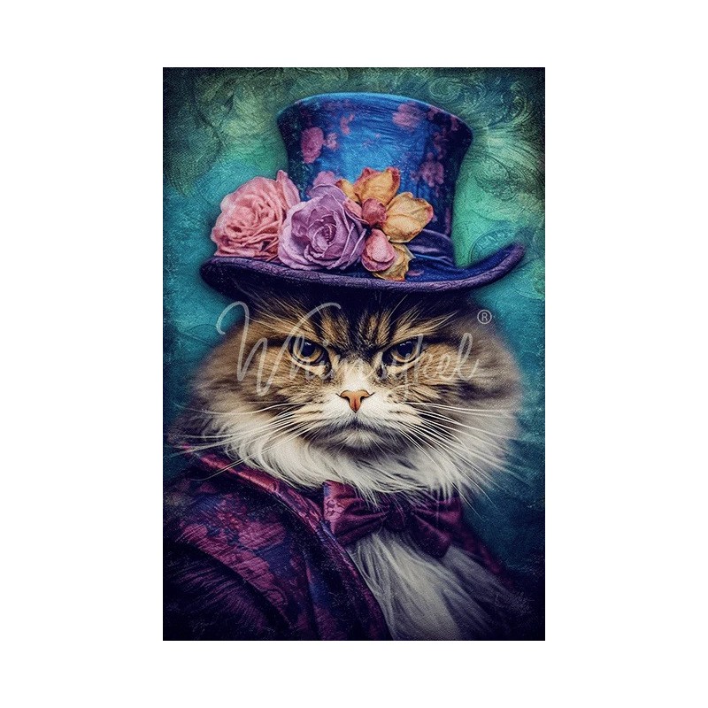 Sour Puss, gato. Papel Tisu Decoupage Whimsykel Designs | L'aura Bella