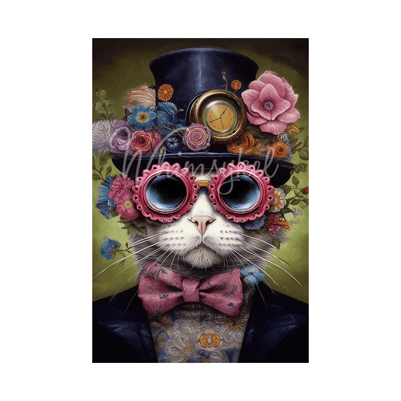 Dapper Dan, gato Papel Tisu Decoupage Whimsykel Designs | L'aura Bella