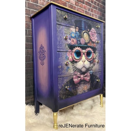 Dapper Dan, gato. Papel Tissue para Decoupage. Whimsykel Designs