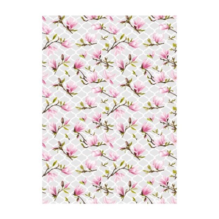 Magnolias sobre fondo gris Papel Arroz A3 Cadence PA558 | L'aura Bella