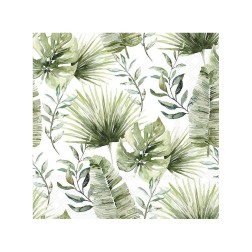 Servilleta para decoupage: Jungle Leaves White, 33x33cm | L'aura Bella