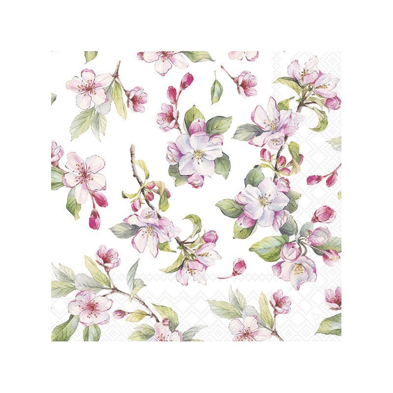 Servilleta para decoupage: Spring Blossom White 33x33cm | L'aura Bella