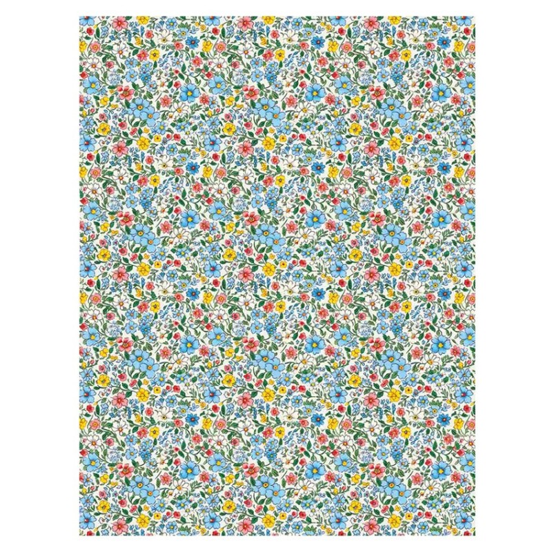 Flores Liberty fondo blanco. Papel arroz 32x45cm TC360 | L'aura Bella