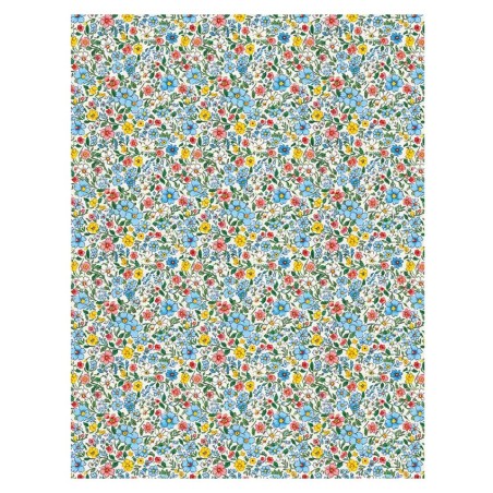 Flores Liberty fondo blanco. Papel arroz 32x45cm TC360 | L'aura Bella