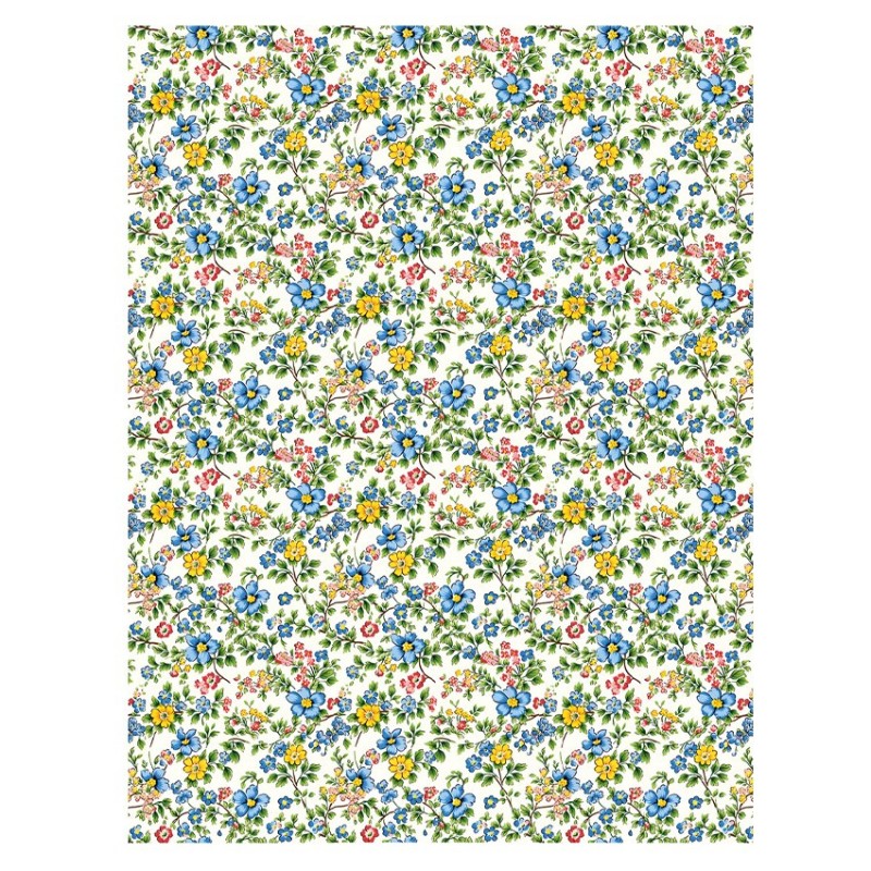 Flores Liberty fondo crema. Papel arroz 32x45cm TC361 | L'aura Bella