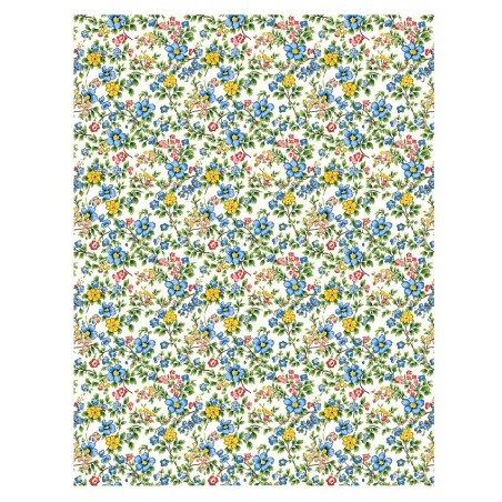 Flores Liberty fondo crema. Papel arroz 32x45cm TC361 | L'aura Bella