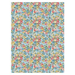 Flores Liberty fondo azul. Papel arroz 32x45cm TC362 | L'aura Bella