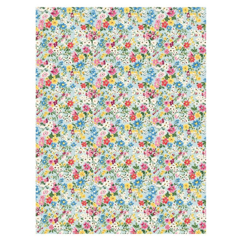 Flores Liberty fondo azul. Papel arroz 32x45cm TC363 | L'aura Bella