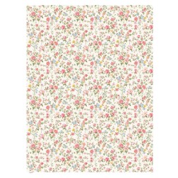 Flores Liberty fondo blanco. Papel arroz 32x45cm TC364 | L'aura Bella