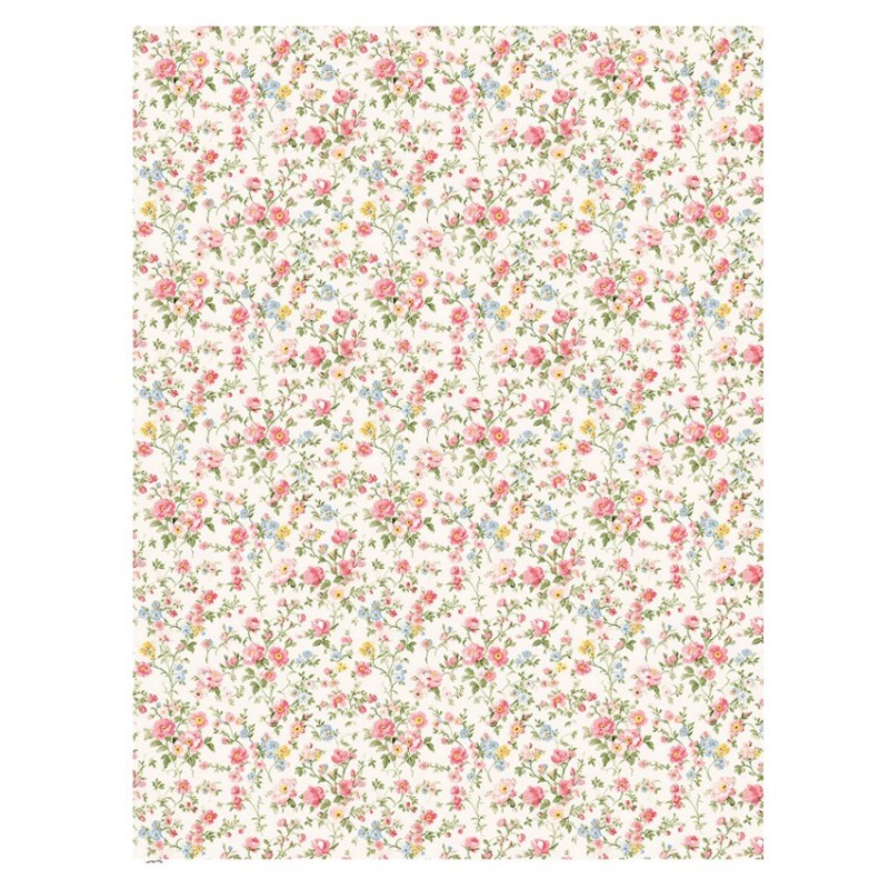 Flores Liberty fondo blanco. Papel arroz 32x45cm TC364 | L'aura Bella