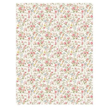 Flores Liberty fondo blanco. Papel arroz 32x45cm TC364 | L'aura Bella
