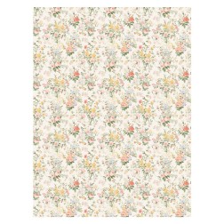 Flores Liberty fondo crema. Papel arroz 32x45cm TC365 | L'aura Bella