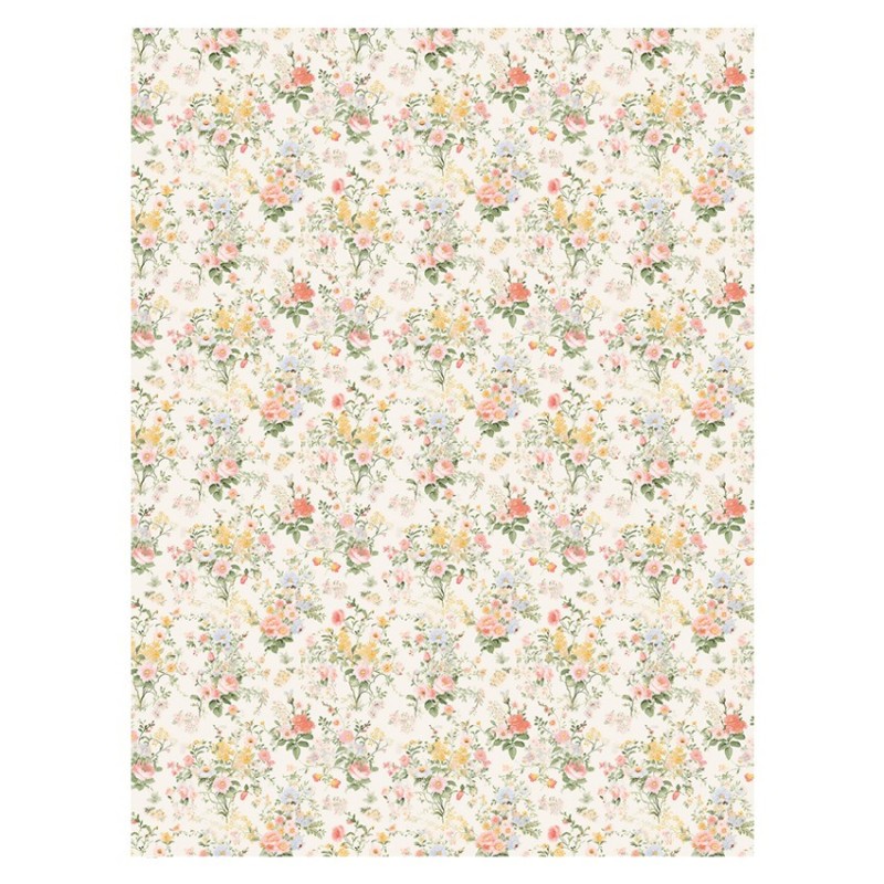 Flores Liberty fondo crema. Papel arroz 32x45cm TC365 | L'aura Bella