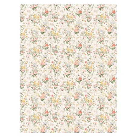 Flores Liberty fondo crema. Papel arroz 32x45cm TC365 | L'aura Bella