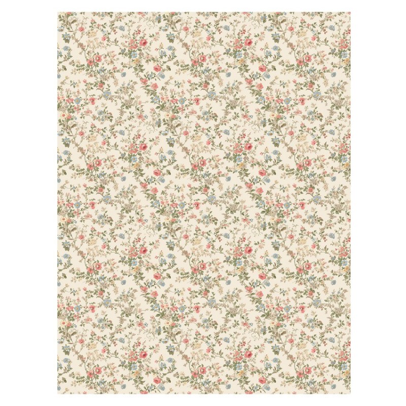 Flores Liberty fondo vainilla. Papel arroz 32x45cm TC367 | L'aura Bella