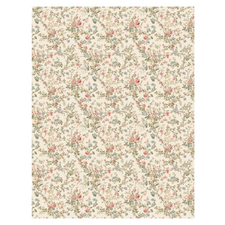 Flores Liberty fondo vainilla. Papel arroz 32x45cm TC367 | L'aura Bella