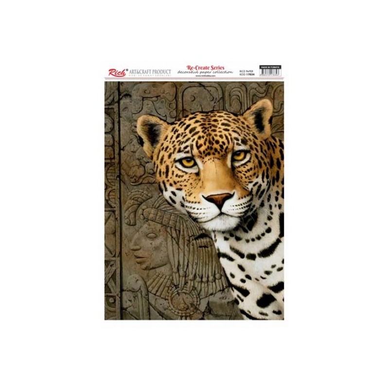 Jaguar. Papel de arroz 29.7x42cm. 17823 | L'aura Bella