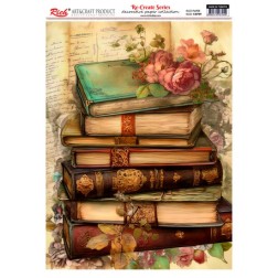 Libros antiguos. Papel de arroz 29.7x42cm. 18799 | L'aura Bella