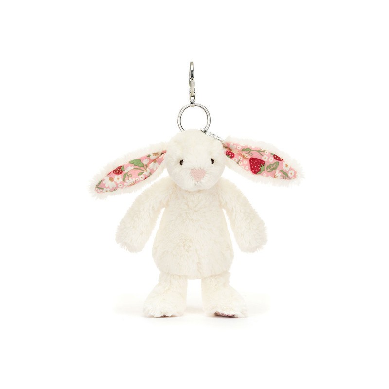 Blossom Cream bunny "Berry" Bag Charm Jellycat BAS4MSBC | L'aura Bella