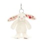 Blossom Cream Bunny "Berry" Bag Charm, Llavero conejito. BAS4MSBC. Peluche Jellycat