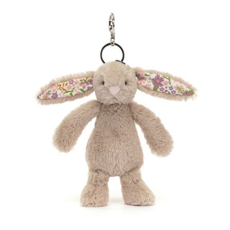 Blossom Beige Bunny "Petal" Bag Charm, Llavero conejito. BAS4BMBC. Peluche Jellycat