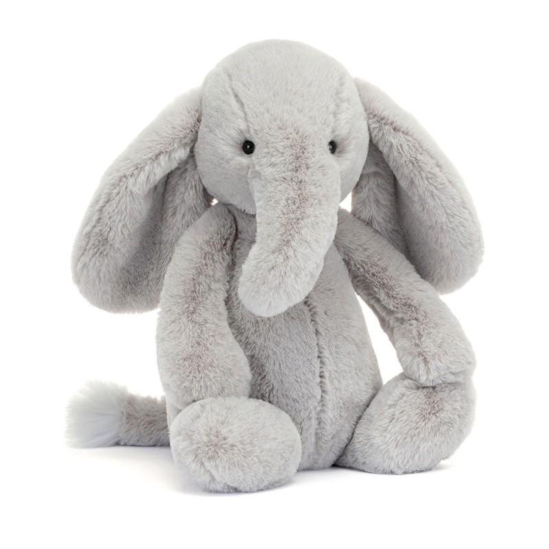 Bashful Luxe Elephant Thuddeus Peluche Jellycat BAS3ELE | L'aura Bella
