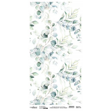 Hojas de eucalipto. Papel Arroz 30x60cm. Cadence EBD01 | L'aura Bella