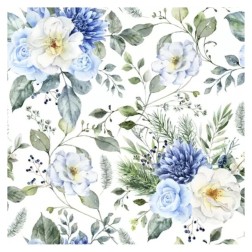 Servilleta decoupage: Fondo de flores azules. 33x33cm | L'aura Bella